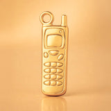 24ct Pure Gold - Retro Brick Phone Charm