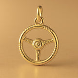 24ct Pure Gold - Classic Car Steering Wheel Charm