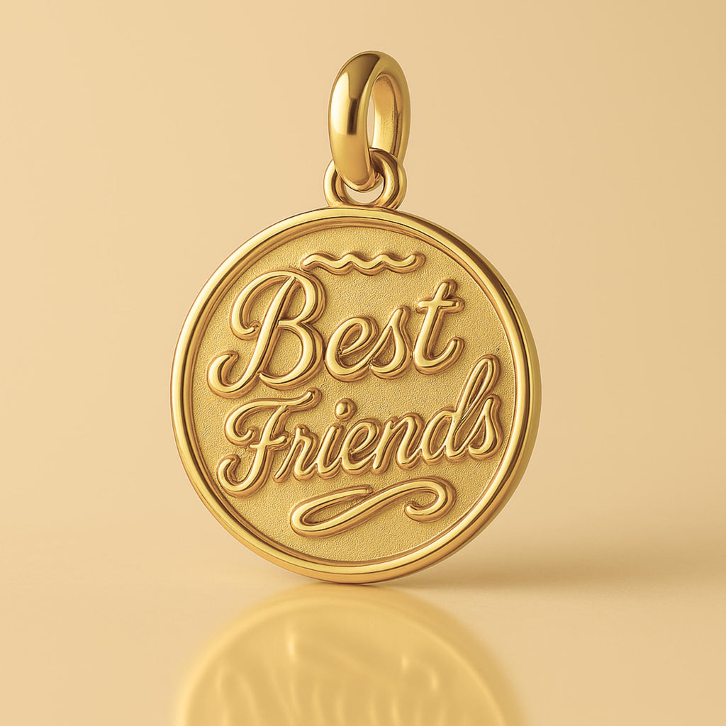24ct Pure Gold - Ornate Best Friends Amulet Charm