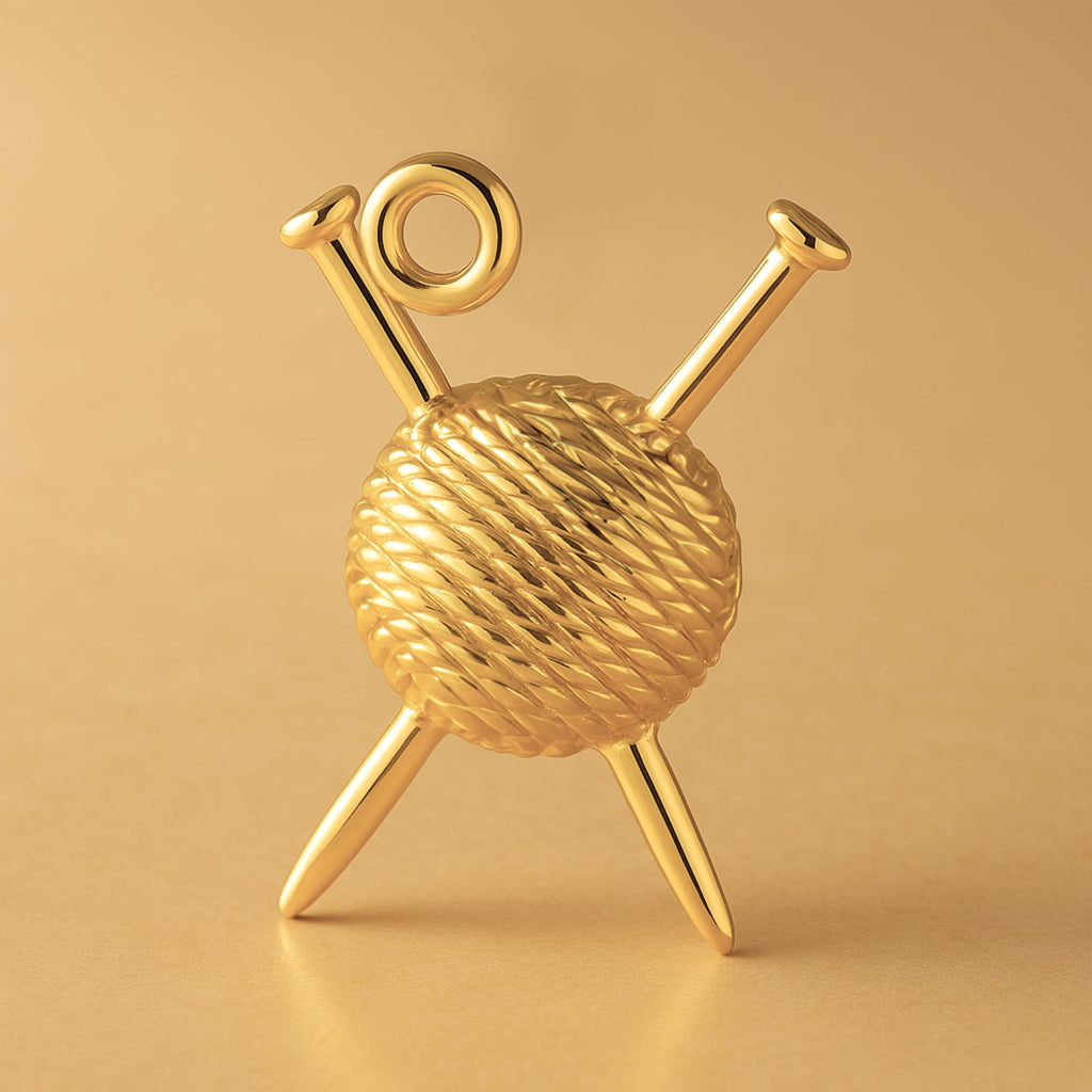 24ct Pure Gold - Sewing Ball and Yarn Charm
