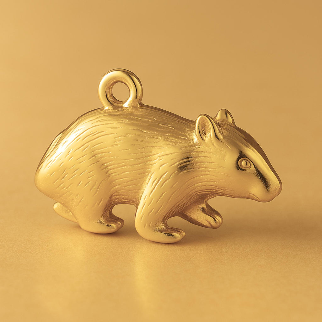 24ct Pure Gold - Hairy Wombat Charm