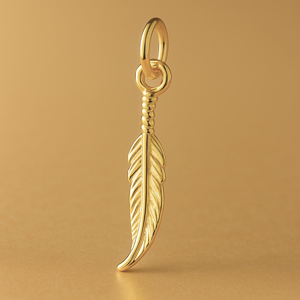 24ct Pure Gold - Delicate Feather Charm