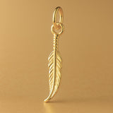 24ct Pure Gold - Delicate Feather Charm