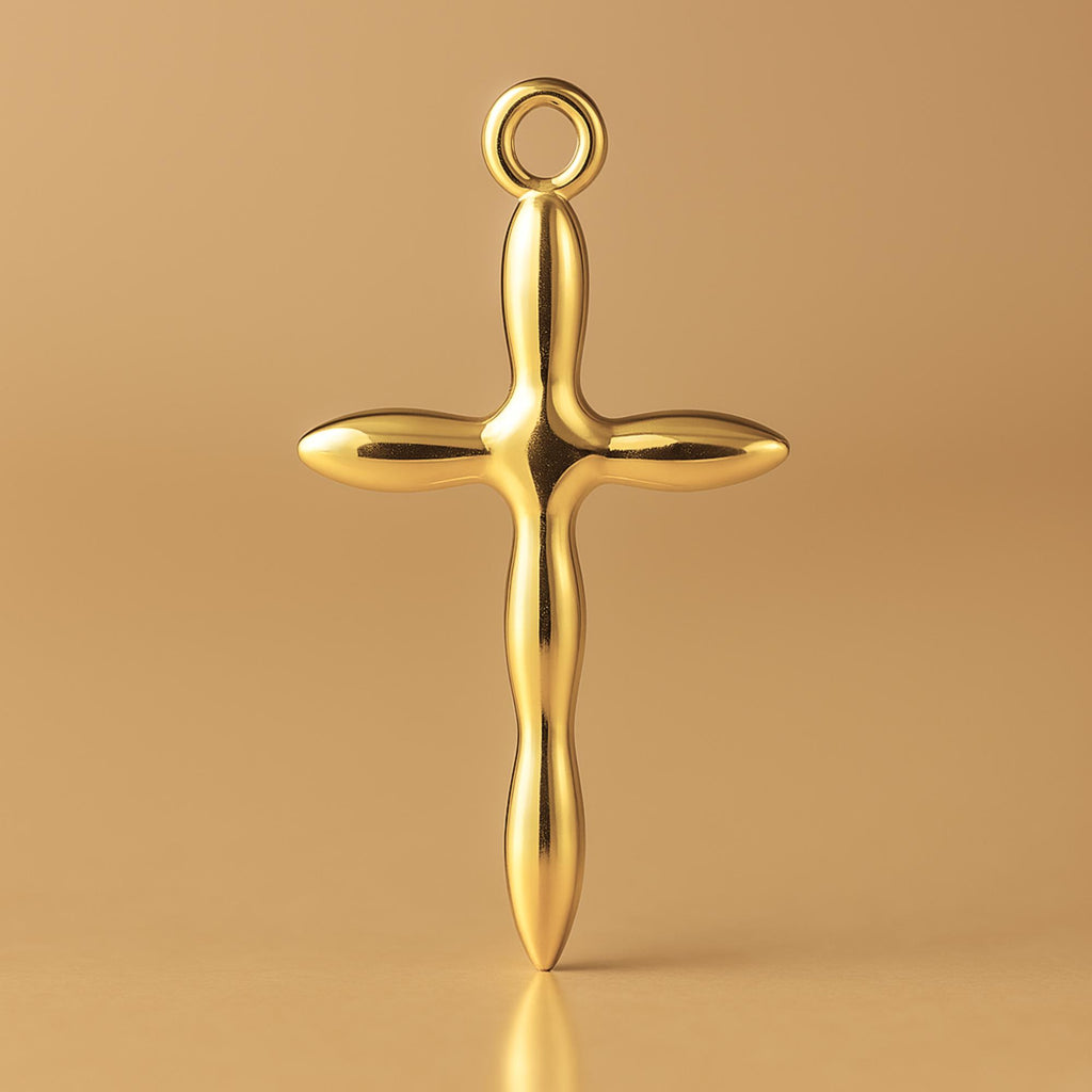 24ct Pure Gold - Fluid Crucifix Charm