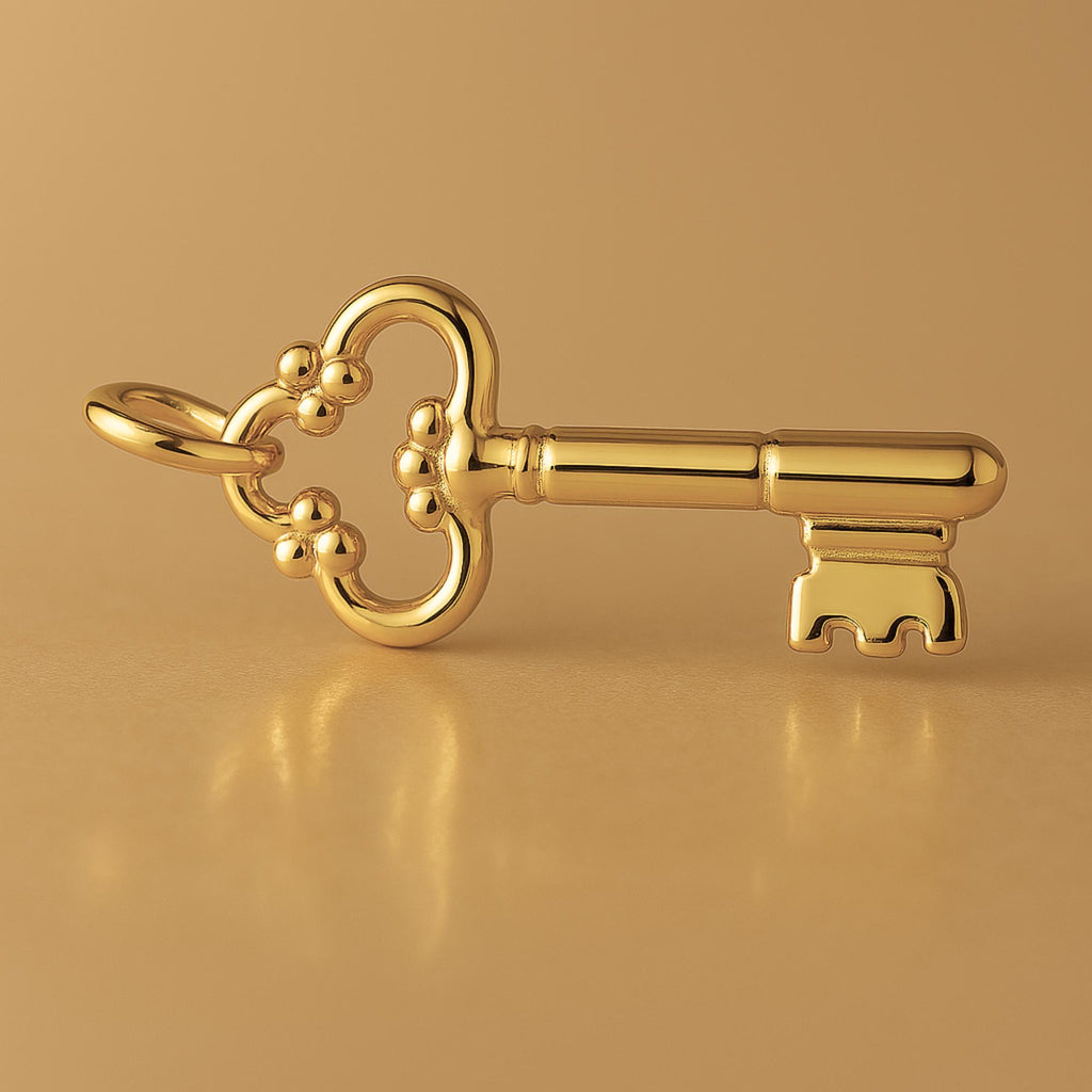 24ct Pure Gold - Clover Key Charm