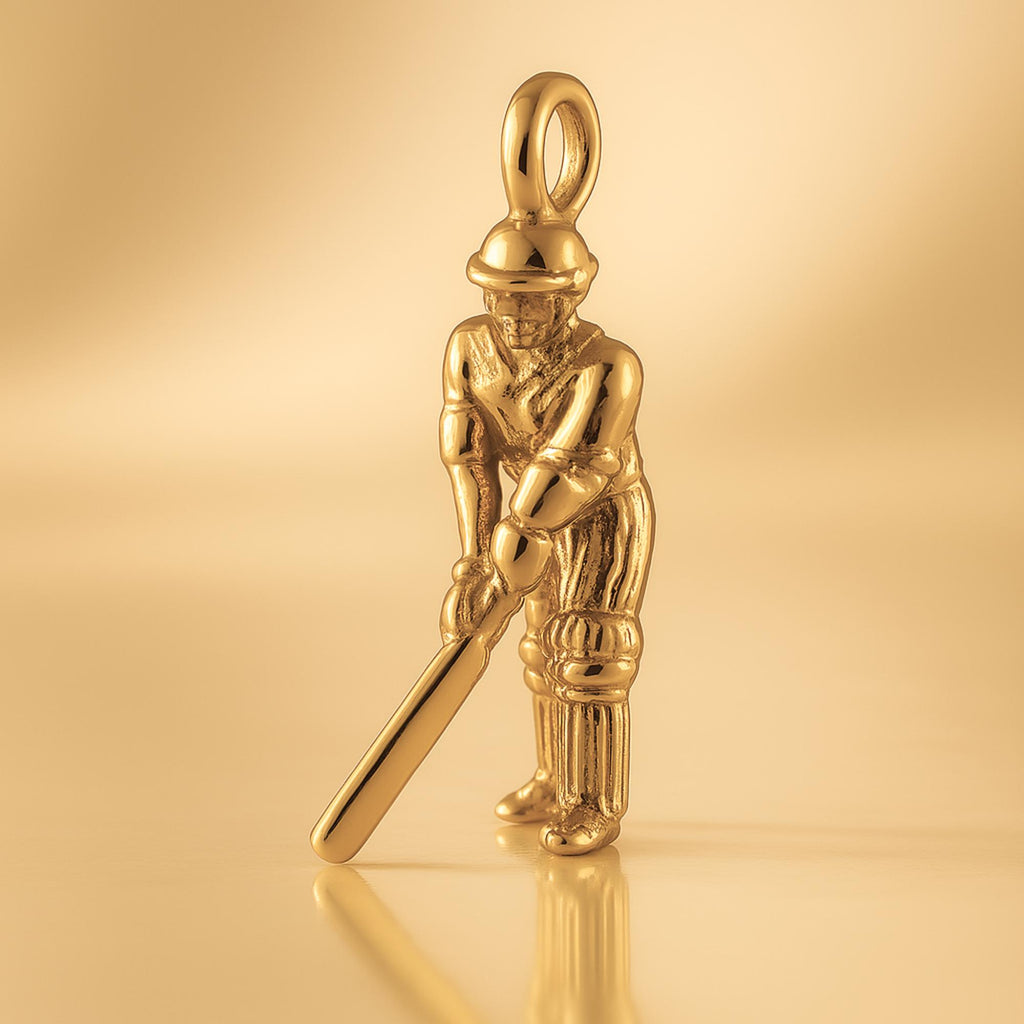 24ct Pure Gold - Cricket Batsman Charm