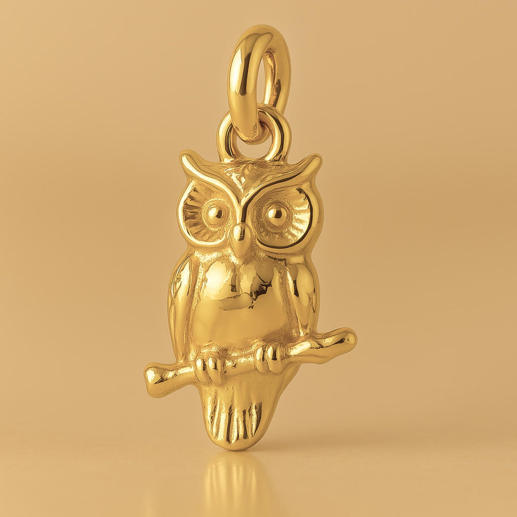 24ct Pure Gold - Great Horned Owl Charm