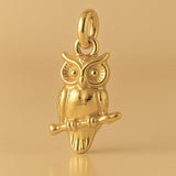24ct Pure Gold - Great Horned Owl Charm