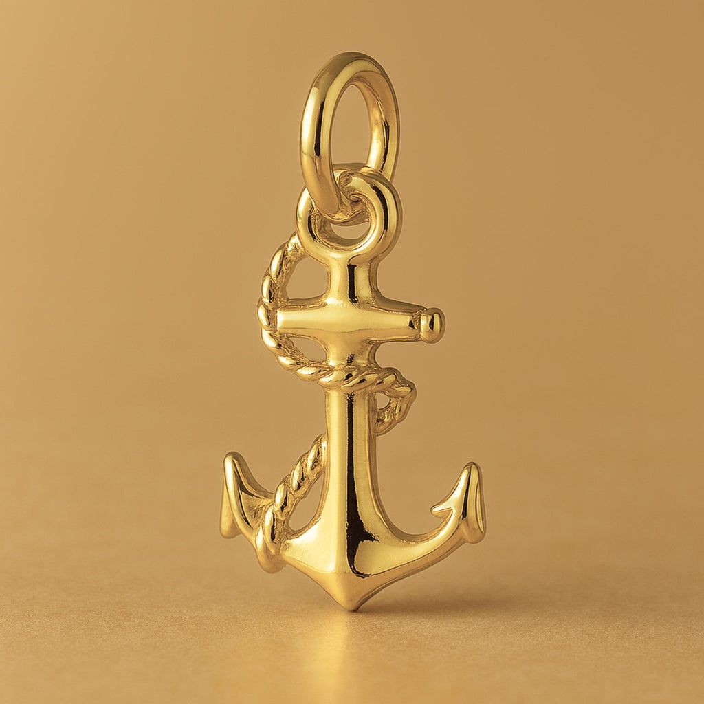24ct Pure Gold - Roped Anchor Charm