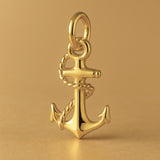 24ct Pure Gold - Roped Anchor Charm