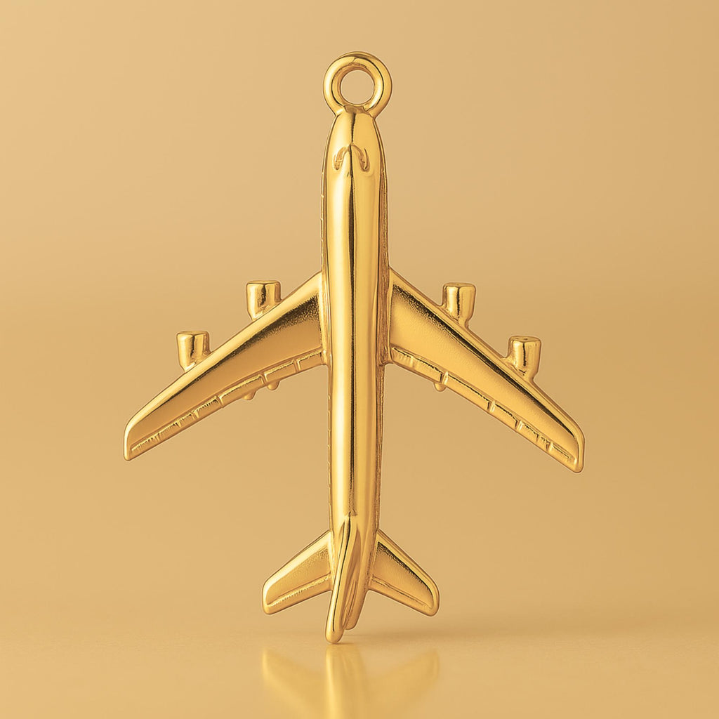 24ct Pure Gold - Passenger Plane Charm