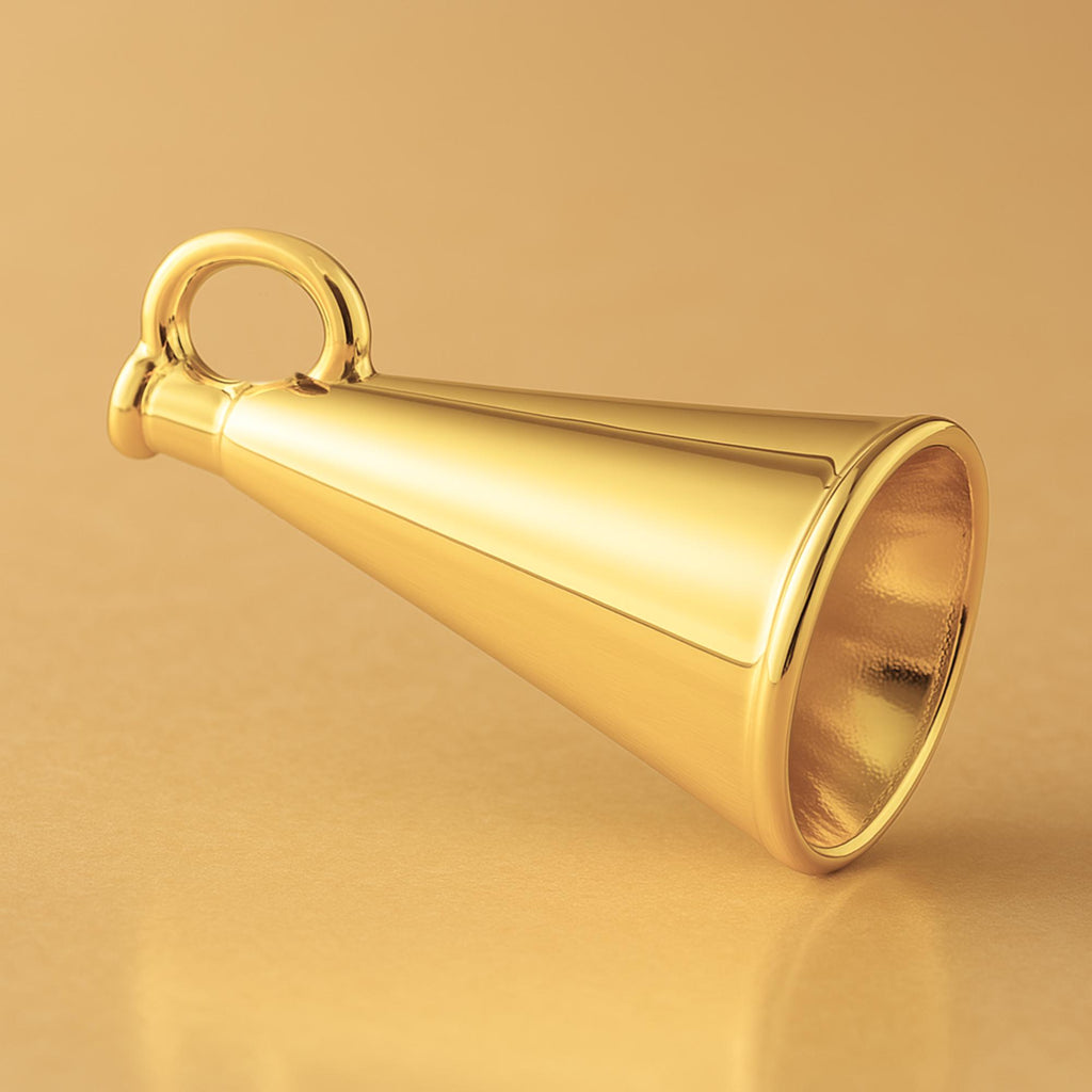 24ct Pure Gold - Vintage Megaphone Charm