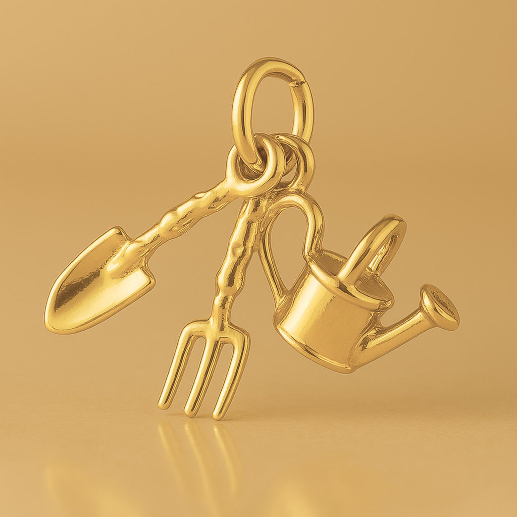 24ct Pure Gold - Garden Tools Charm
