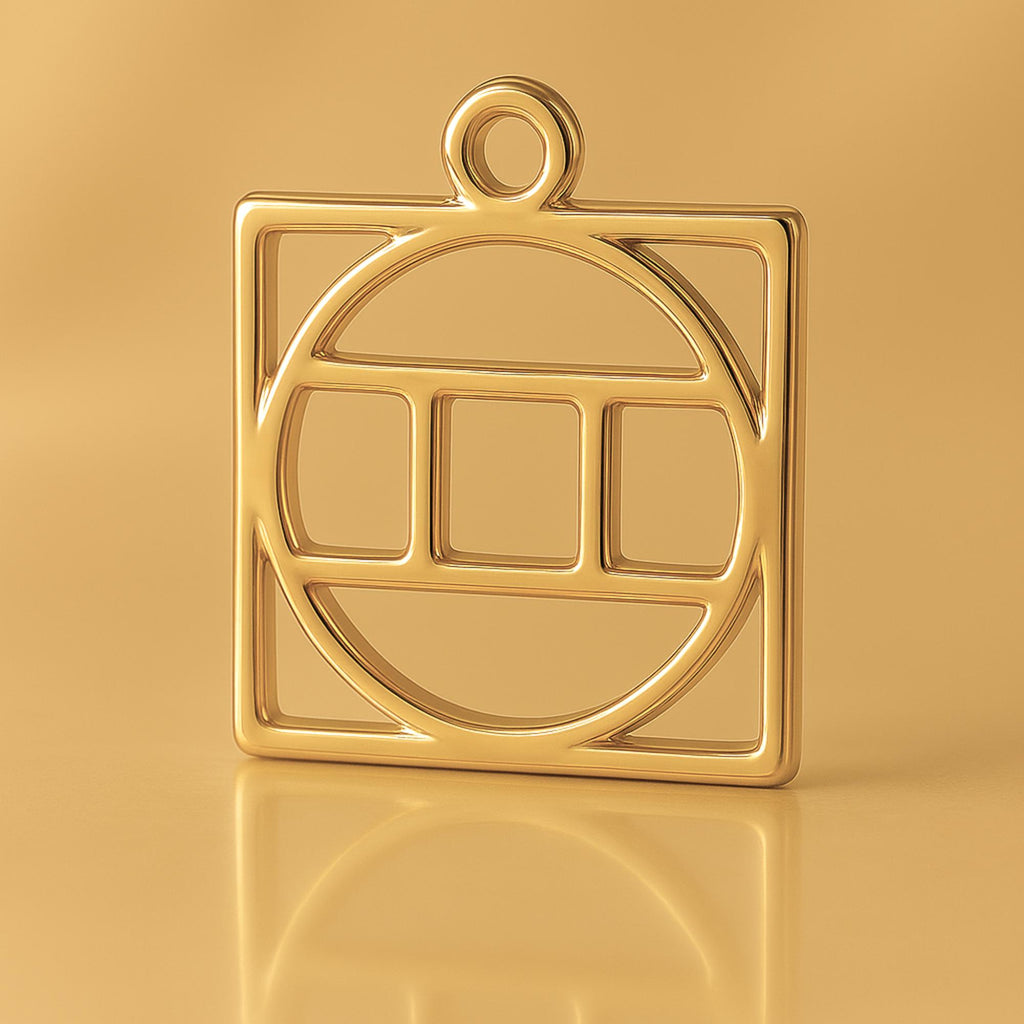 24ct Pure Gold - Gemini Zodiac Square Charm