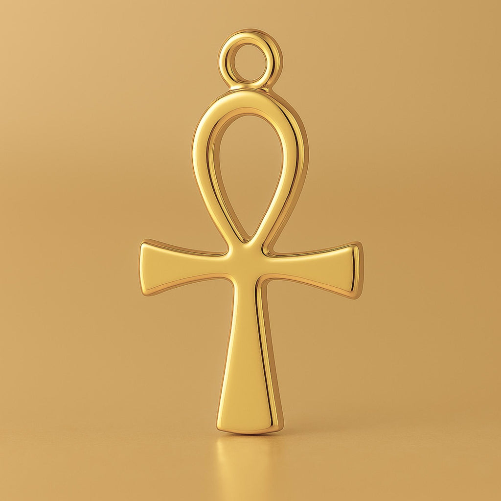 24ct Pure Gold - Slim Egyptian Ankh Charm