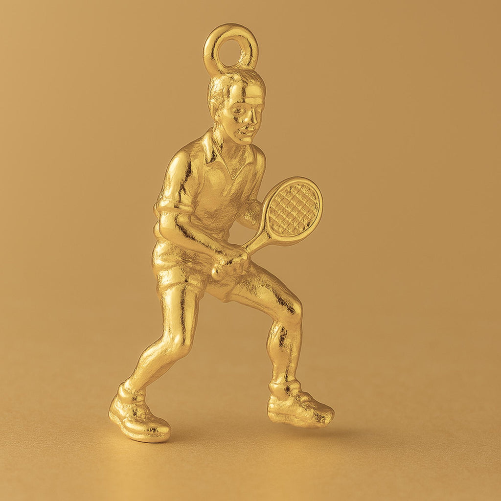 24ct Pure Gold - Tennis Player Charm