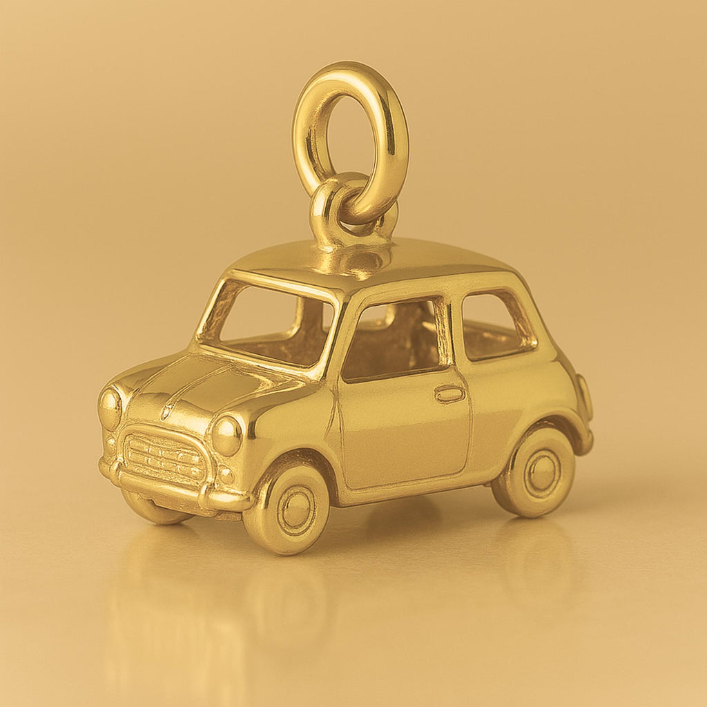 24ct Pure Gold - Retro Mini Car Charm