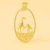 24ct Pure Gold - Wetlands Crane Birds Charm