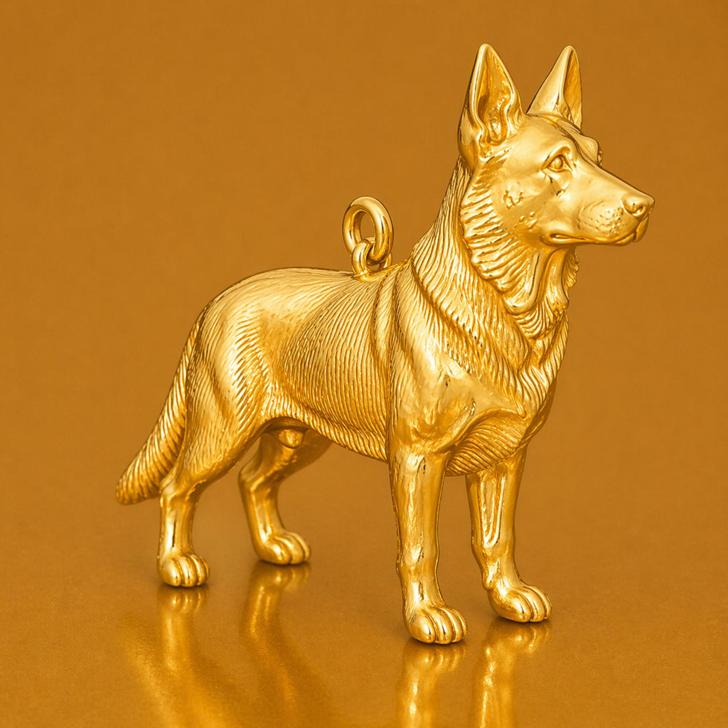 24ct Pure Gold - German Shepherd Dog Charm