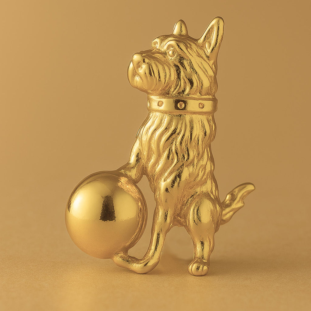 24ct Pure Gold - Playful Yorkshire Terrier Dog Charm