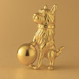 24ct Pure Gold - Playful Yorkshire Terrier Dog Charm