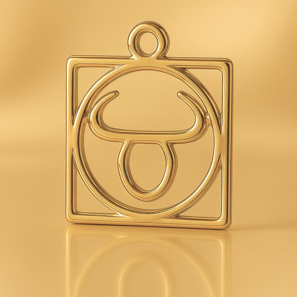 24ct Pure Gold - Taurus Zodiac Square Charm