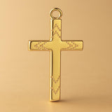 24ct Pure Gold - Chevron Dot Crucifix Charm
