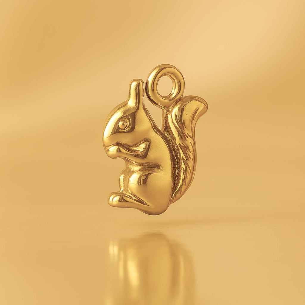 24ct Pure Gold - American Red Squirrel Charm