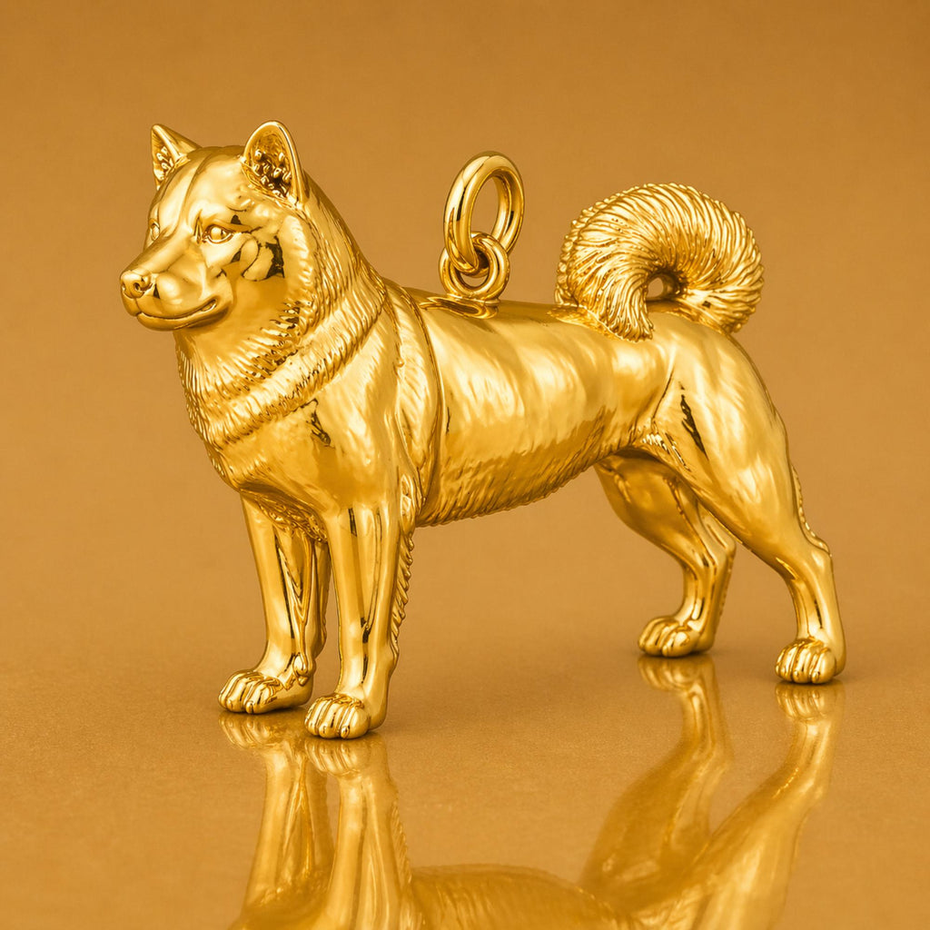 24ct Pure Gold - Shiba Inu Dog Charm