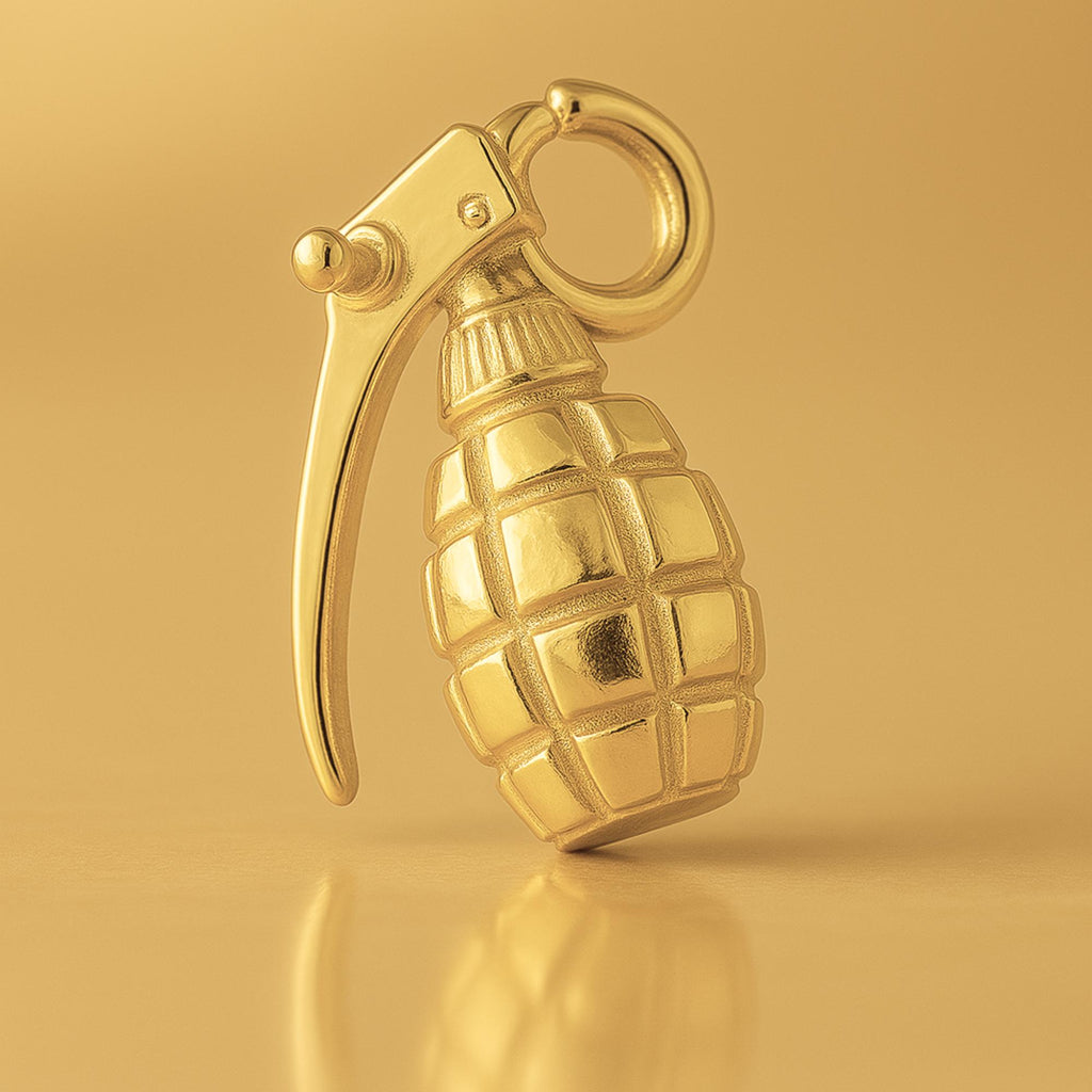 24ct Pure Gold - Hand Grenade Charm