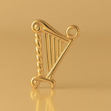 24ct Pure Gold - Twisted Rope Harp Charm