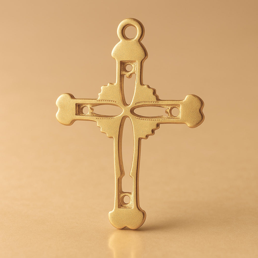 24ct Pure Gold - Ornate Open Crucifix Charm