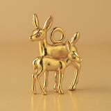 24ct Pure Gold - Woodlands Deer & Fawn Charm