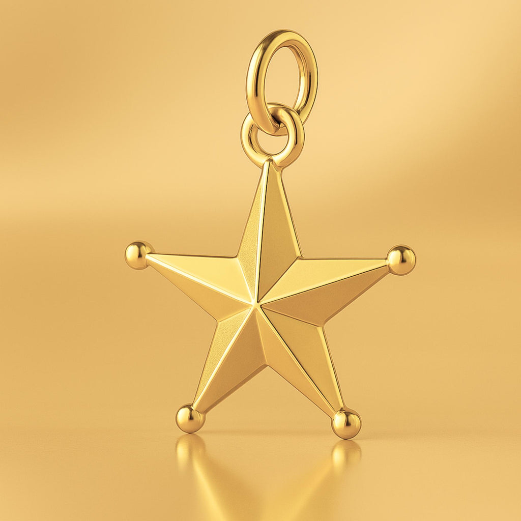 24ct Pure Gold - Classic Western Star Charm