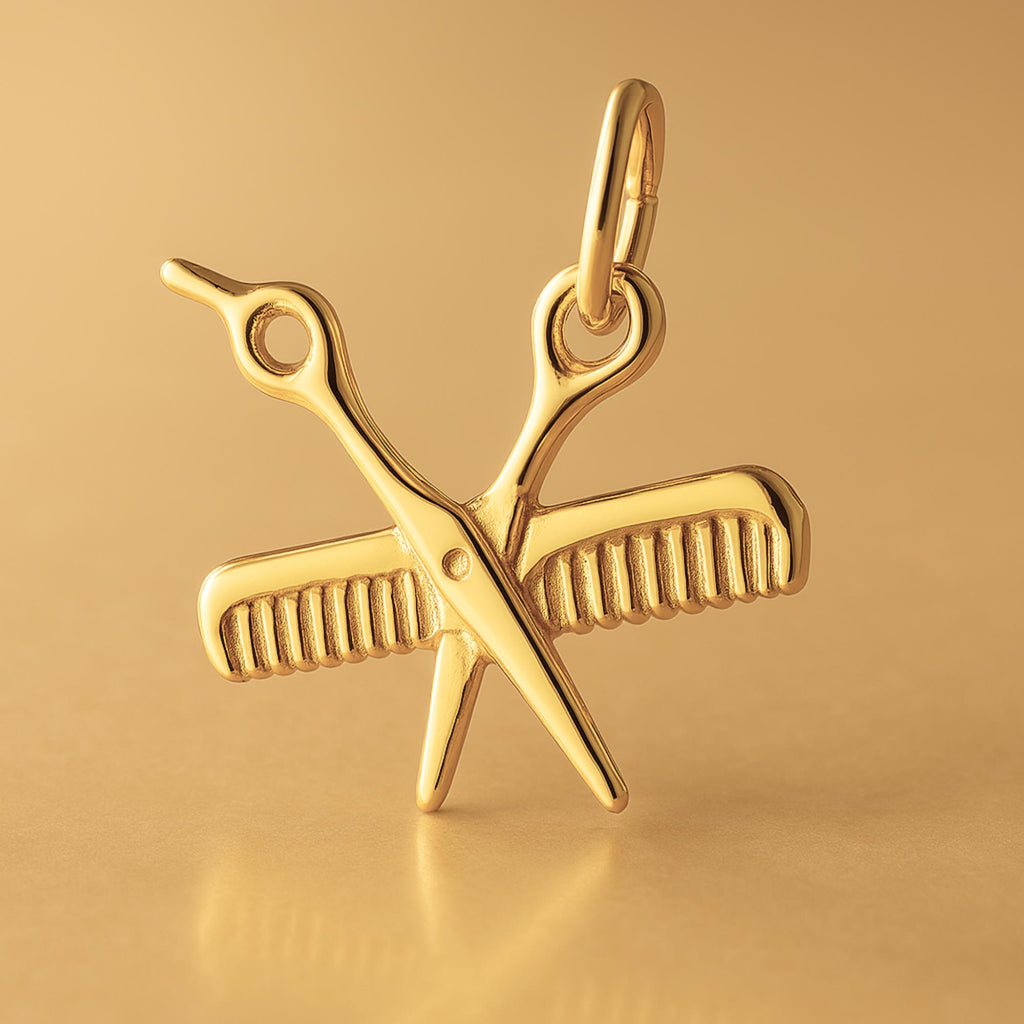 24ct Pure Gold - Scissors & Comb Charm