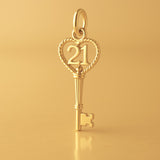 24ct Pure Gold - 21 Wreath Castle Key Charm