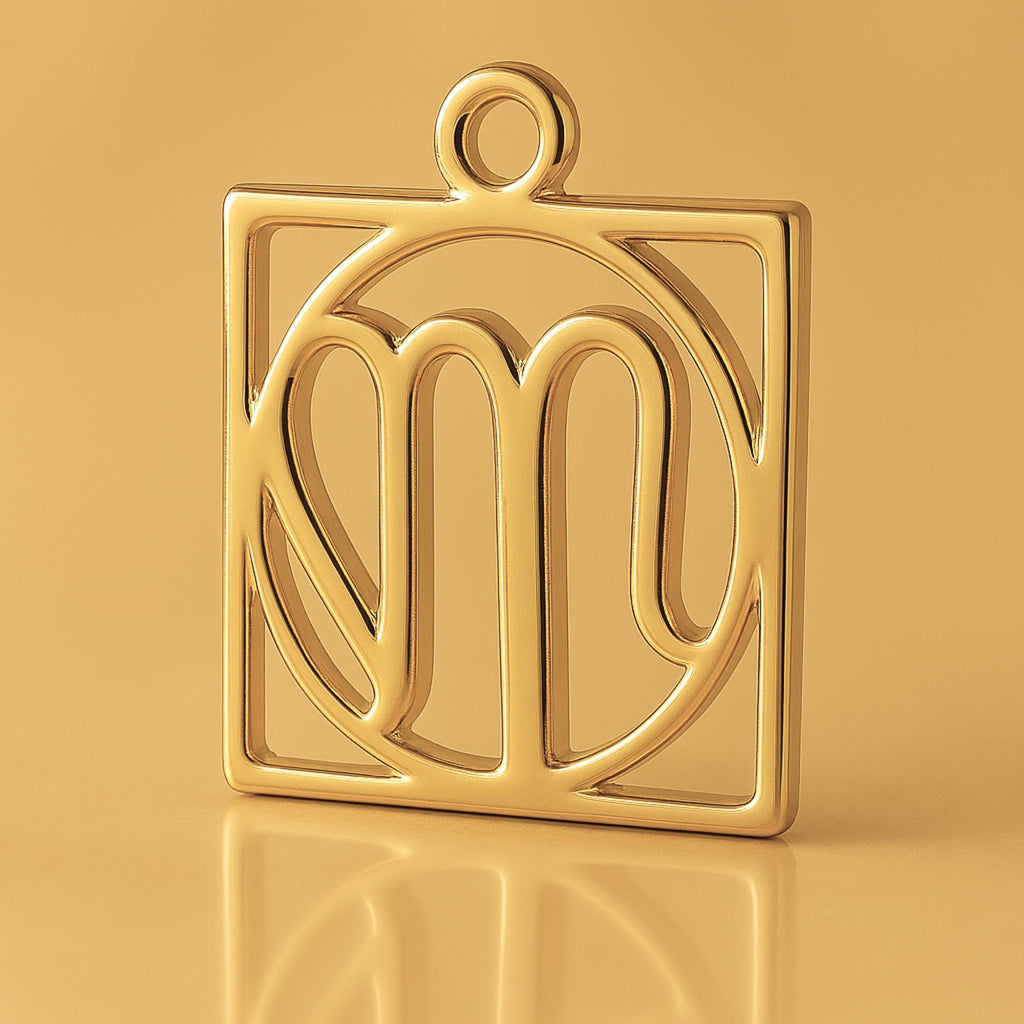 24ct Pure Gold - Virgo Zodiac Square Charm
