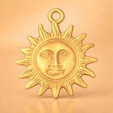 24ct Pure Gold - Vintage Sun Face Charm