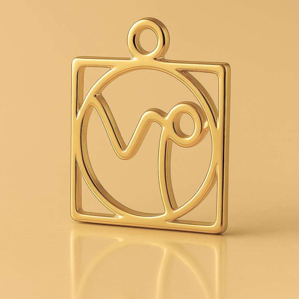 24ct Pure Gold - Capricorn Zodiac Square Charm