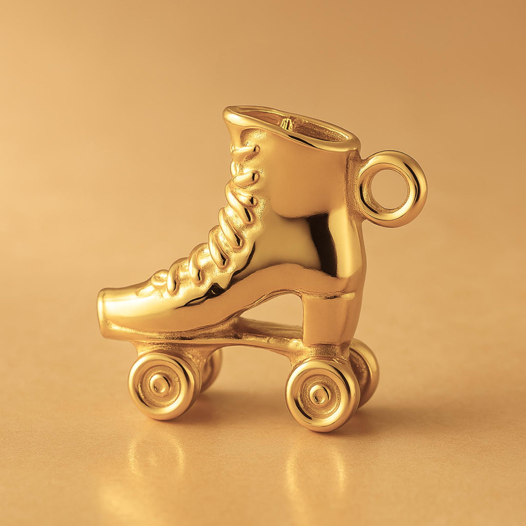 24ct Pure Gold - High-Top Roller Skate Charm