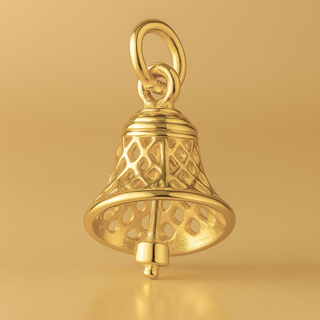 24ct Pure Gold - Openwork Filigree Bell Charm