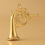 24ct Pure Gold - Single French Horn Charm