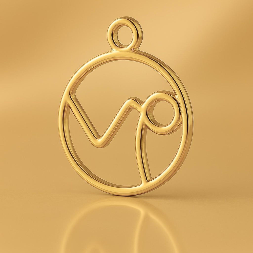 24ct Pure Gold - Capricorn Zodiac Round Charm