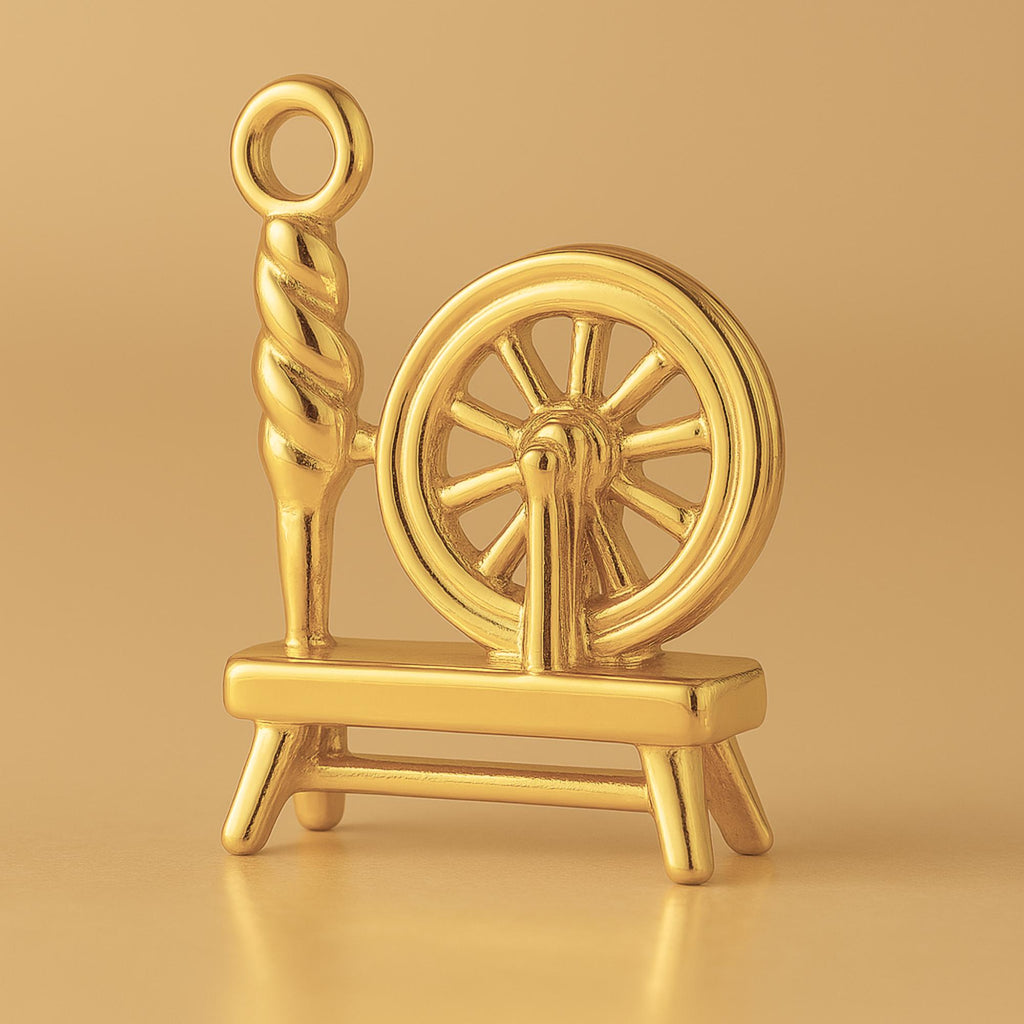 24ct Pure Gold - Spinning Wheel Charm