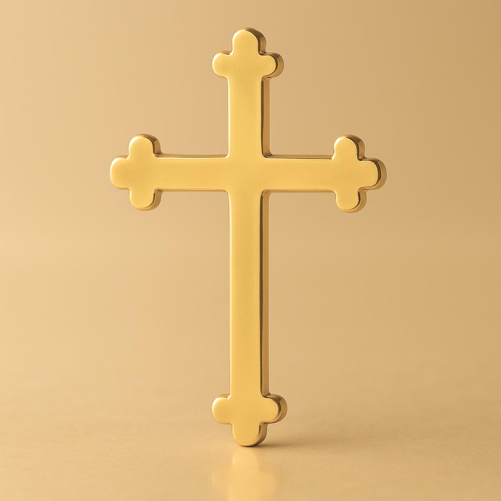 24ct Pure Gold - Trefoil Crucifix Charm