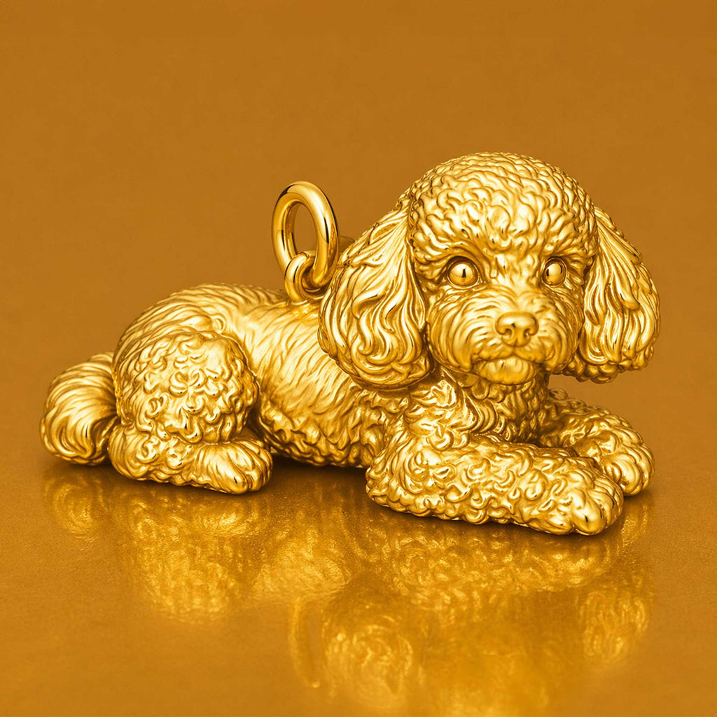 24ct Pure Gold - Poodle Dog Charm