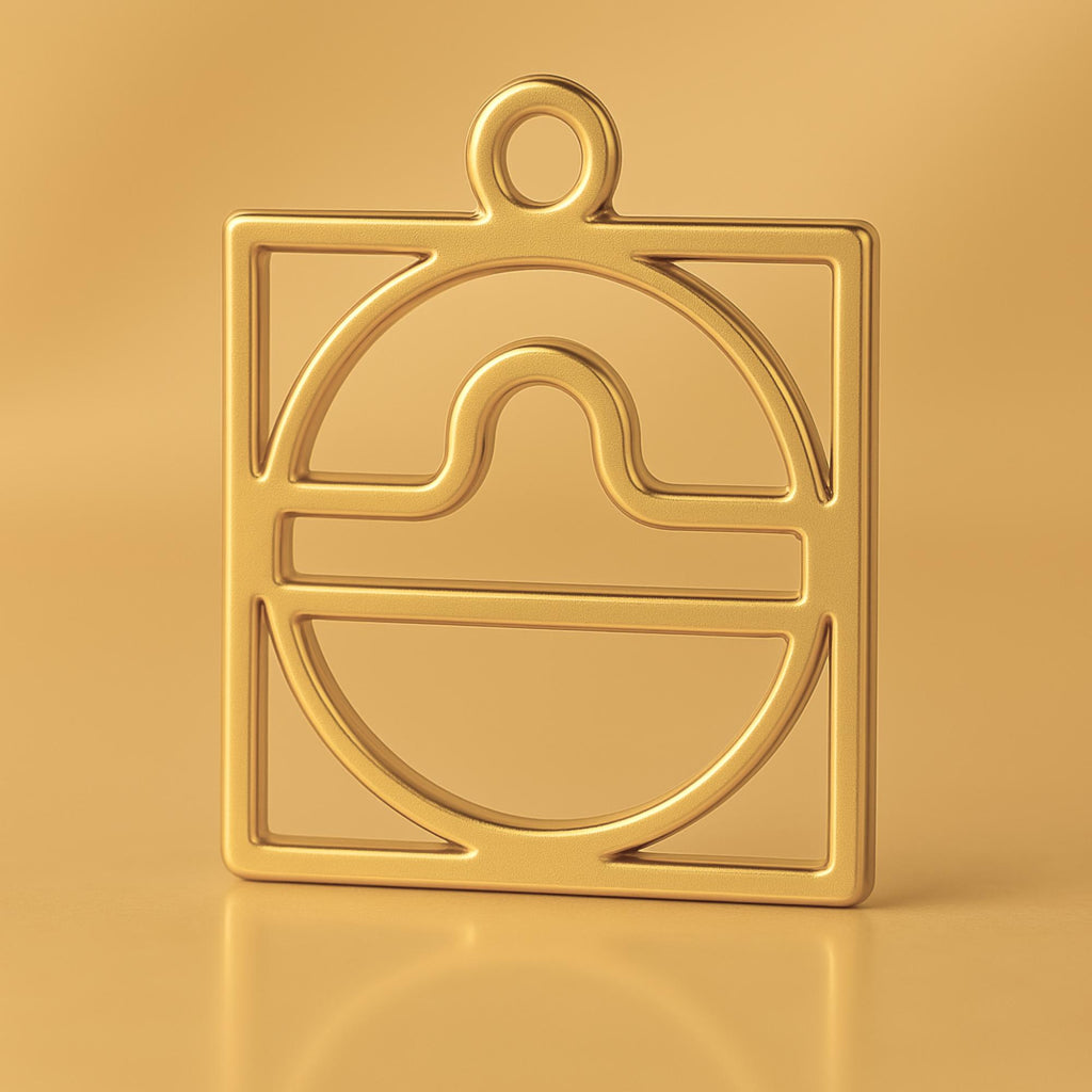 24ct Pure Gold - Libra Zodiac Square Charm