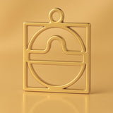 24ct Pure Gold - Libra Zodiac Square Charm