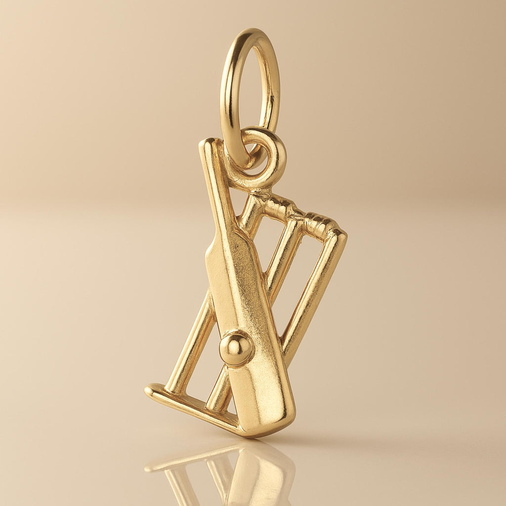 24ct Pure Gold - Cricket Bat & Stumps Charm