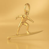 24ct Pure Gold - Longboard Surfer Charm
